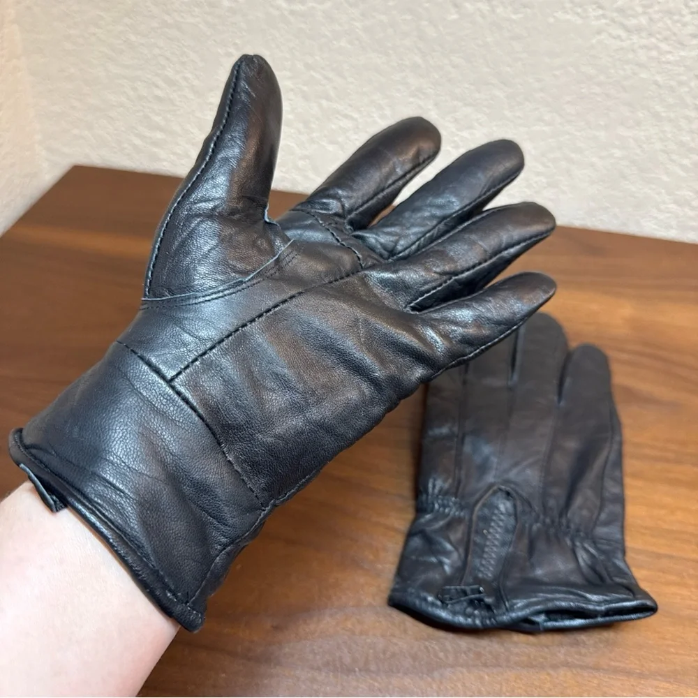 Tru Fit Women’s Gloves 100%‎ Genuine Leather Lined Black Sz L Driving Walking